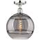 Edison Rochester 12"W Polished Chrome Semi-Flush Mount w/ Light Smoke