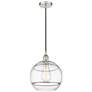 Edison Rochester 12"W Polished Nickel Corded Mini Pendant w/ Clear Sha