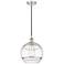 Edison Rochester 12"W Polished Nickel Corded Mini Pendant w/ Clear Sha