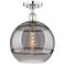 Edison Rochester 12"W Polished Nickel Semi-Flush Mount w/ Light Smoke