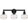 Edison Rochester 23.88" Wide 3 Light Matte Black Bath Light w/ Clear S