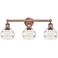 Edison Rochester 23.88"W 3 Light Antique Copper Bath Light w/ Clear Sh