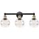 Edison Rochester 23.88"W 3 Light Black Brass Bath Light w/ Clear Shade