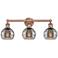 Edison Rochester 23.88"W 3 Light Copper Bath Light w/ Light Smoke Shad