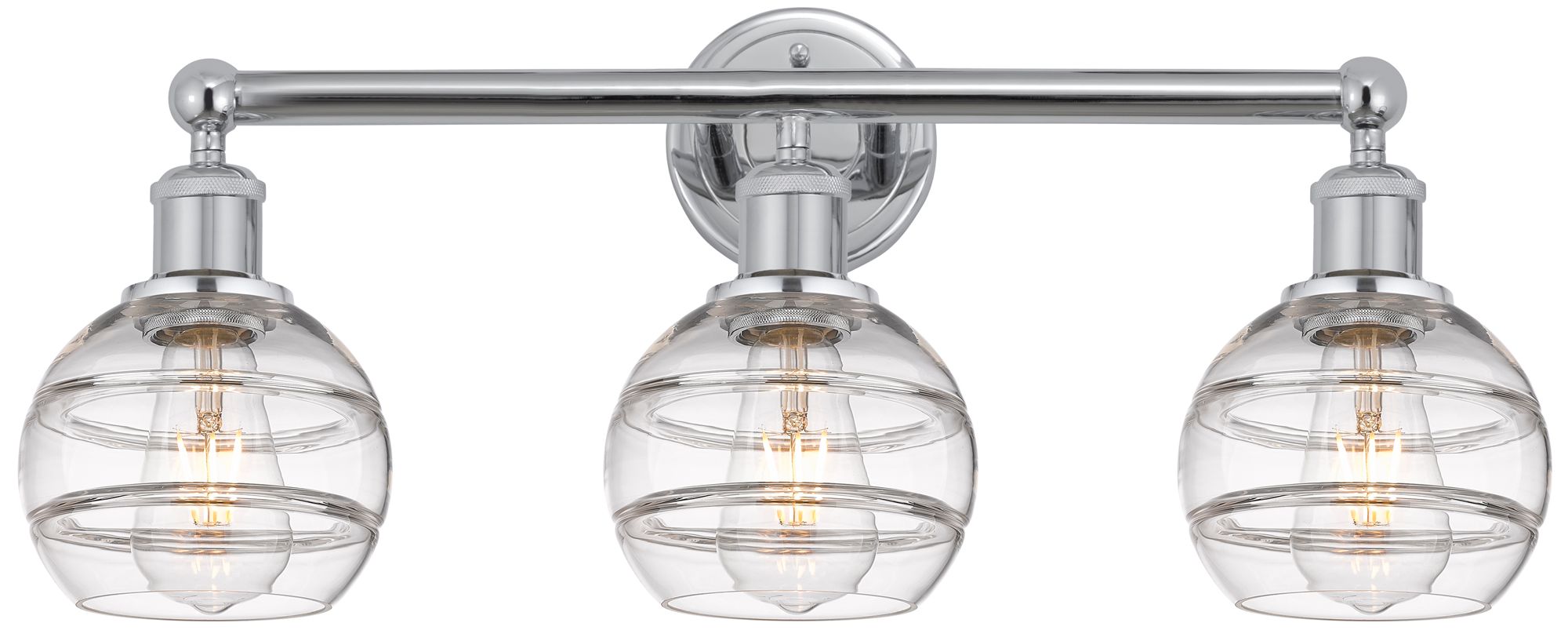 Edison Rochester 23.88"W 3 Light Polished Chrome Bath Light w/ Clear S