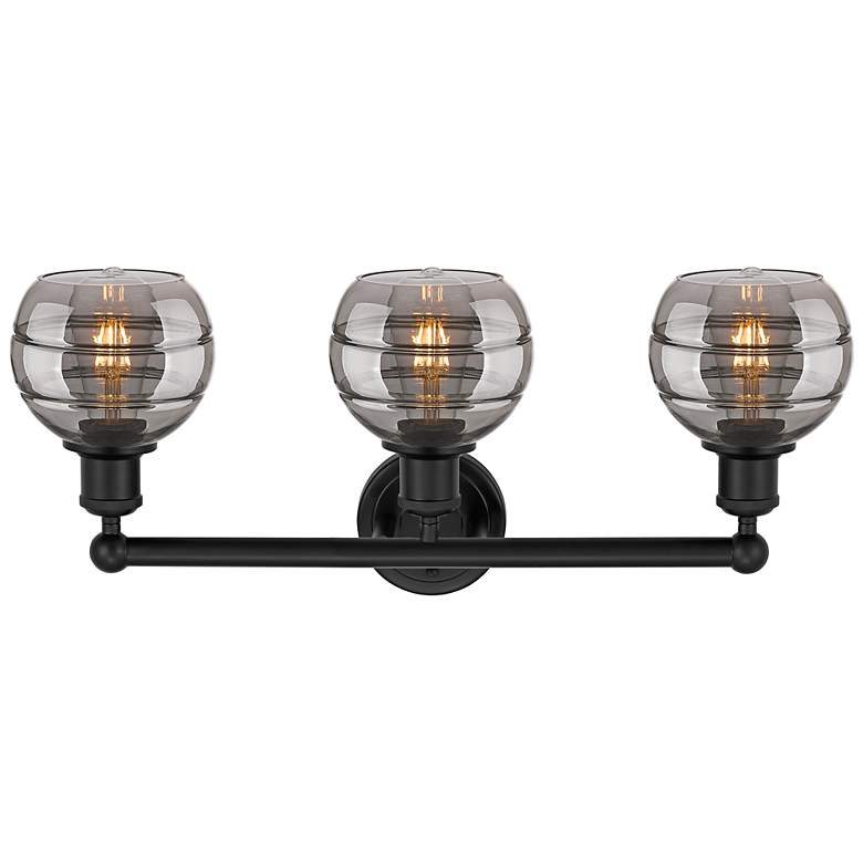 Image 3 Edison Rochester 24" Wide Matte Black 3-Light Bath Light more views