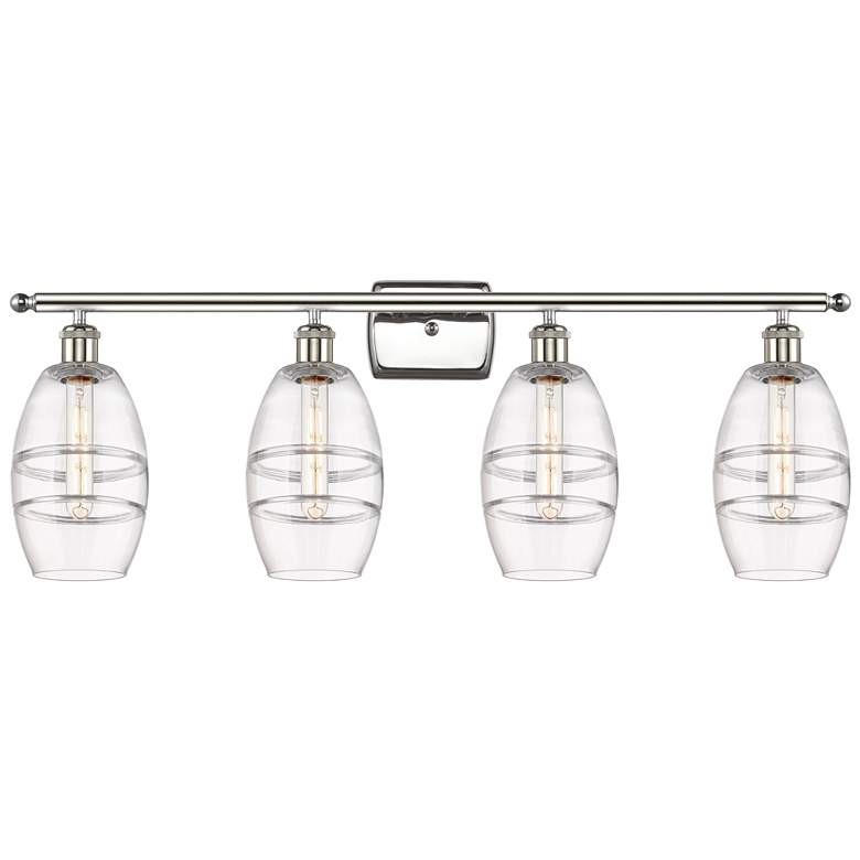 Image 1 Edison Rochester 32.88"W 4-Light Chrome Bath Vanity Light w/ Clear Sha