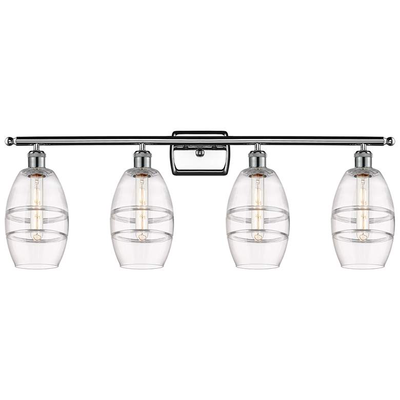 Image 1 Edison Rochester 32.88"W 4-Light Copper Bath Vanity Light w/ Clear Sha