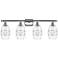 Edison Rochester 32.88"W 4-Light Copper Bath Vanity Light w/ Clear Sha
