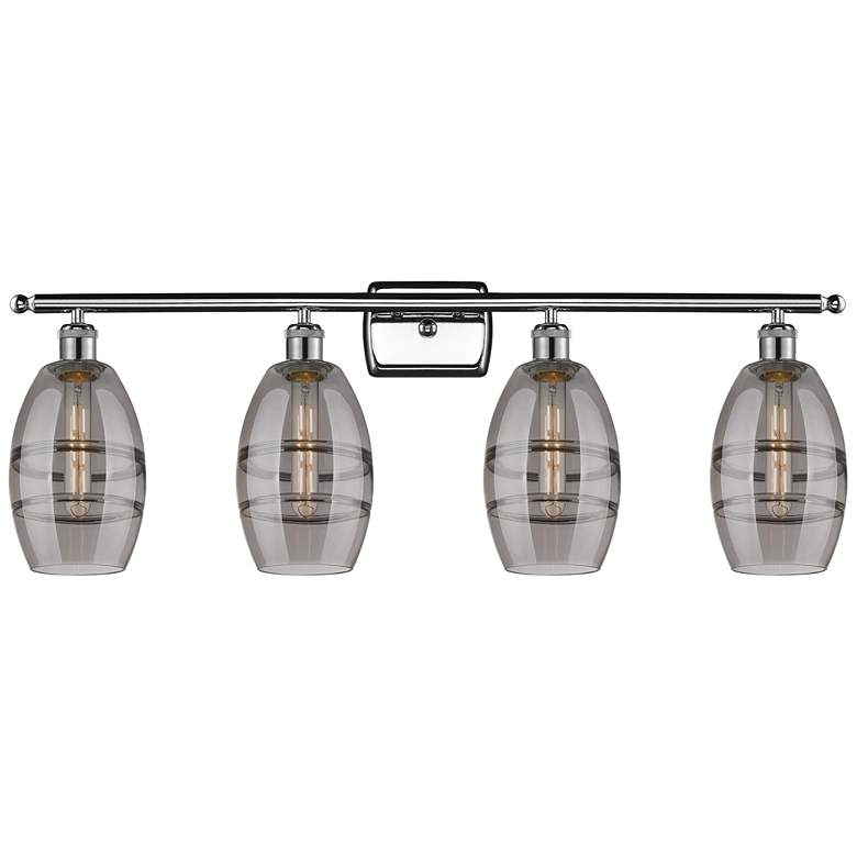 Image 1 Edison Rochester 32.88"W 4-Light Copper Bath Vanity Light w/ Smoke Sha