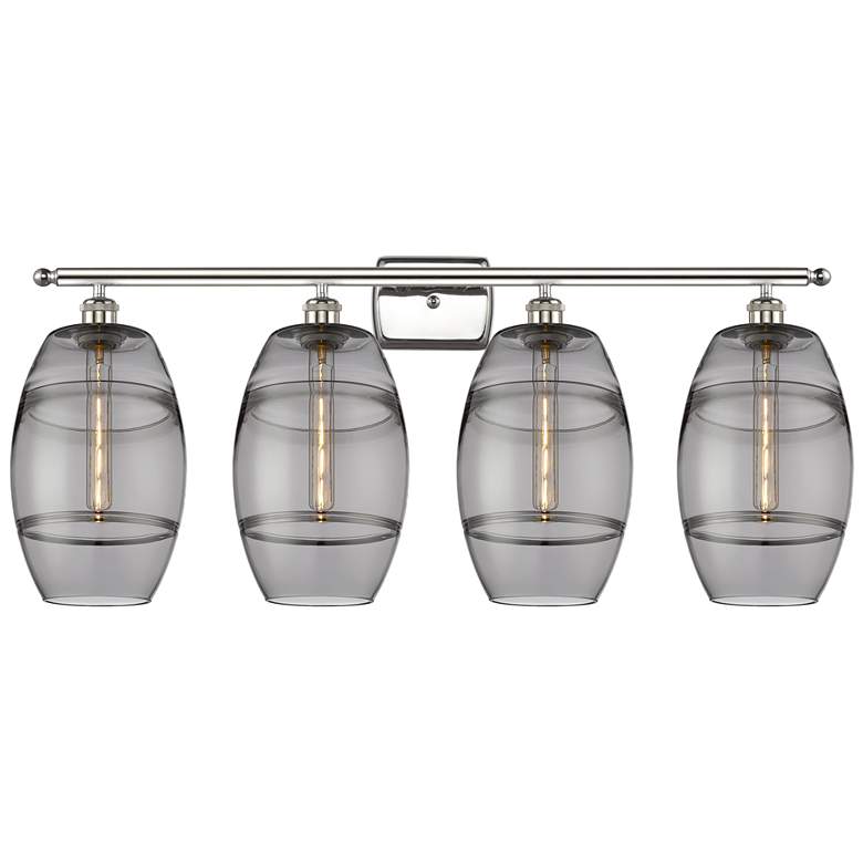 Image 1 Edison Rochester 32.88"W 4-Light Polished Nickel Bath Light w/ Clear S