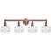 Edison Rochester 32.88"W 4-Lt Copper Bath Vanity Light w/Clear Shade