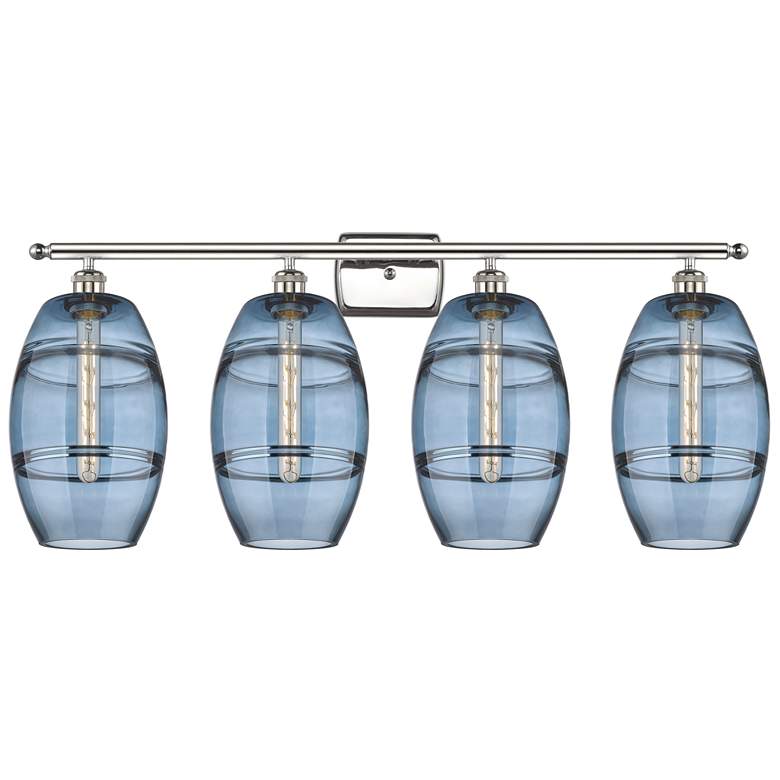 Image 1 Edison Rochester 35"W 4-Light Chrome Bath Vanity Light w/ Clear Shade