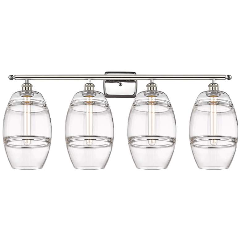 Image 1 Edison Rochester 35"W 4-Light Chrome Bath Vanity Light w/ Smoke Shade