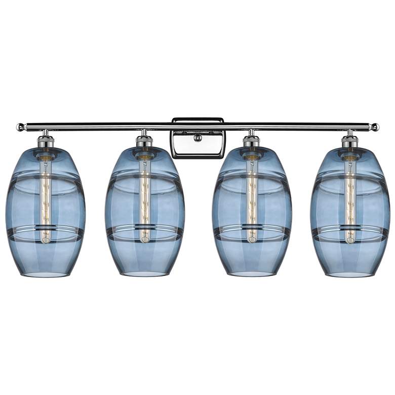 Image 1 Edison Rochester 35"W 4-Light Copper Bath Vanity Light w/ Clear Shade