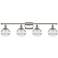 Edison Rochester 35"W 4-Light Matte Black Bath Vanity Light w/ Smoke S