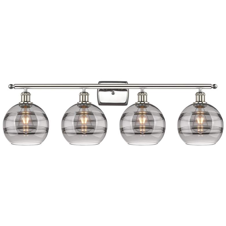 Image 1 Edison Rochester 35"W 4-Light Oiled Bronze Bath Vanity Light w/ Clear