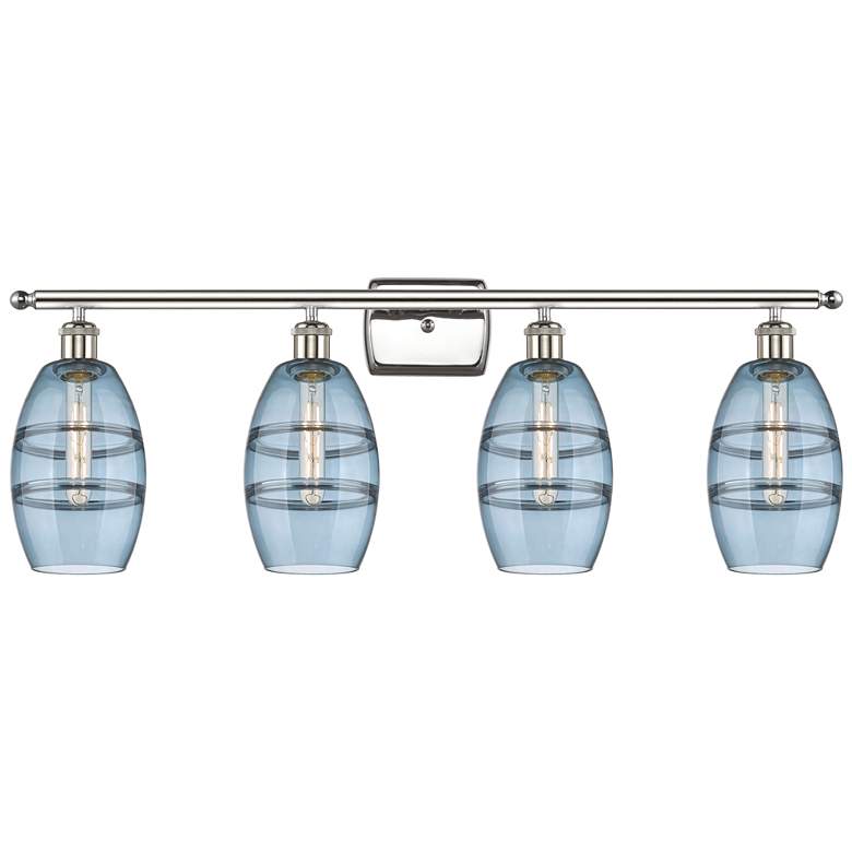 Image 1 Edison Rochester 35"W 4-Light Oiled Bronze Bath Vanity Light w/ Smoke
