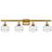 Edison Rochester 35"W 4-Light Satin Nickel Bath Vanity Light w/ Smoke