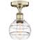 Edison Rochester 5.88" Wide Antique Brass Semi-Flush Mount With Clear