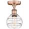 Edison Rochester 5.88" Wide Antique Copper Semi-Flush Mount w/ Clear S