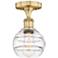 Edison Rochester 5.88" Wide Brushed Brass Semi-Flush Mount With Clear