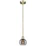 Edison Rochester 5.88"W Antique Brass Stemmed Mini Pendant w/ Smoke Sh