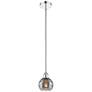 Edison Rochester 5.88"W Chrome Stemmed Mini Pendant w/ Light Smoke Sha