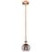 Edison Rochester 5.88"W Copper Stemmed Mini Pendant w/ Light Smoke Sha