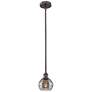 Edison Rochester 5.88"W Oiled Bronze Stemmed Mini Pendant w/ Smoke Sha