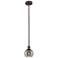 Edison Rochester 5.88"W Oiled Bronze Stemmed Mini Pendant w/ Smoke Sha