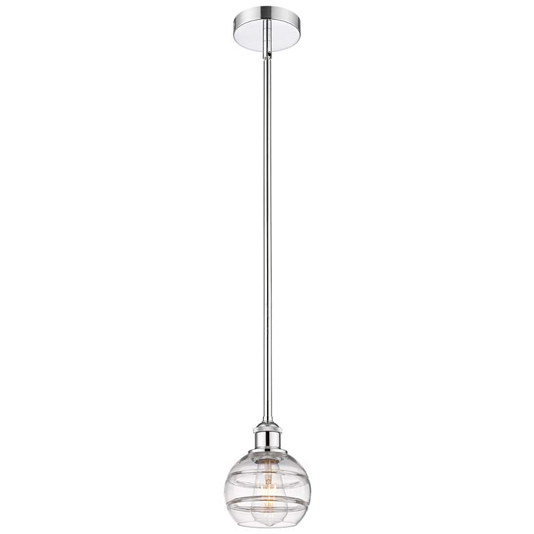Image 1 Edison Rochester 5.88"W Polished Chrome Stemmed Mini Pendant w/ Clear