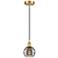 Edison Rochester 5.88"W Satin Gold Corded Mini Pendant w/ Light Smoke