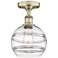 Edison Rochester 8" Wide Antique Brass Semi-Flush Mount With Clear Sha