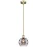 Edison Rochester 8" Wide Antique Brass Stemmed Mini Pendant w/ Clear S