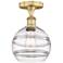 Edison Rochester 8" Wide Brushed Brass Semi-Flush Mount With Clear Sha