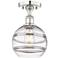 Edison Rochester 8" Wide Polished Nickel Semi-Flush Mount With Clear S
