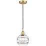 Edison Rochester 8" Wide Satin Gold Cord Hung Mini Pendant With Clear