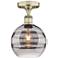 Edison Rochester 8"W Antique Brass Semi-Flush Mount w/ Light Smoke Sha