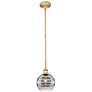 Edison Rochester 8"W Brushed Brass Stemmed Mini Pendant w/ Smoke Shade