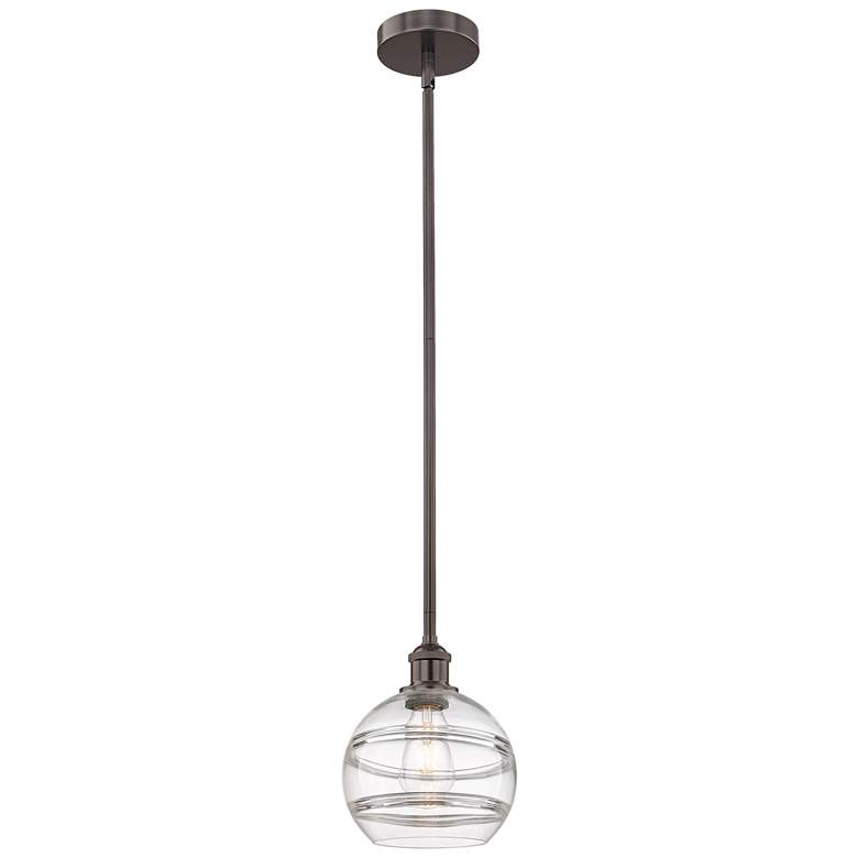 Image 1 Edison Rochester 8"W Oil Rubbed Bronze Stemmed Mini Pendant w/ Clear S