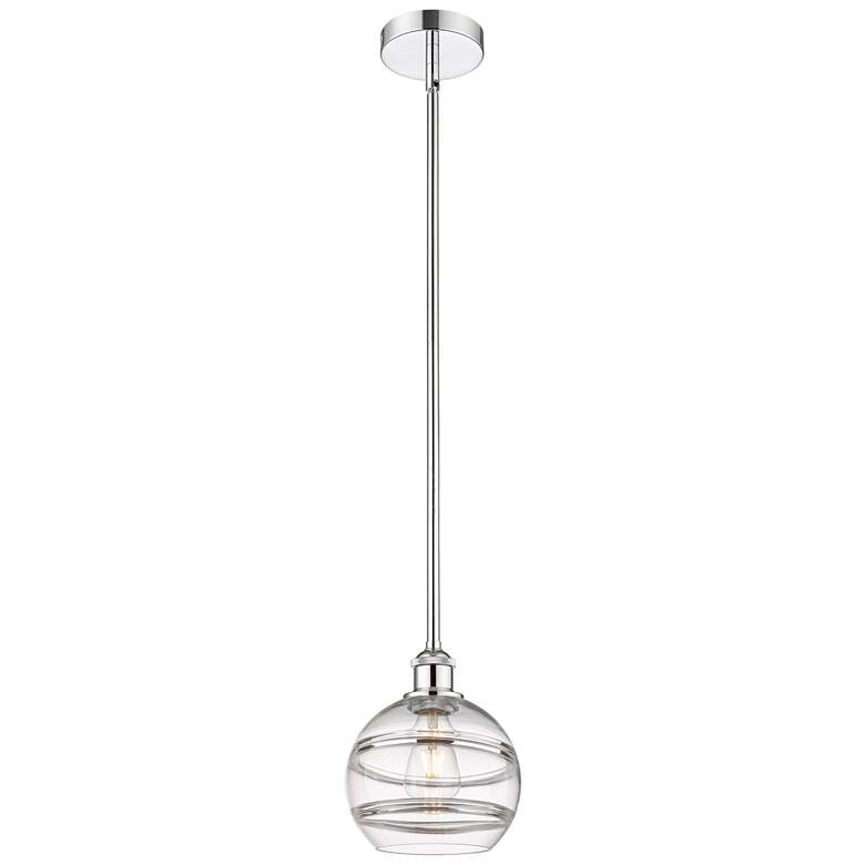 Image 1 Edison Rochester 8"W Polished Chrome Stemmed Mini Pendant w/ Clear Sha