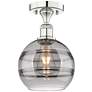 Edison Rochester 8"W Polished Nickel Semi-Flush Mount w/ Light Smoke S