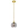 Edison Rochester 8"W Satin Gold Stemmed Mini Pendant w/ Light Smoke Sh