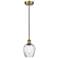 Edison Salina 5" Antique Brass Corded Mini Pendant w/Spiral Fluted Sha