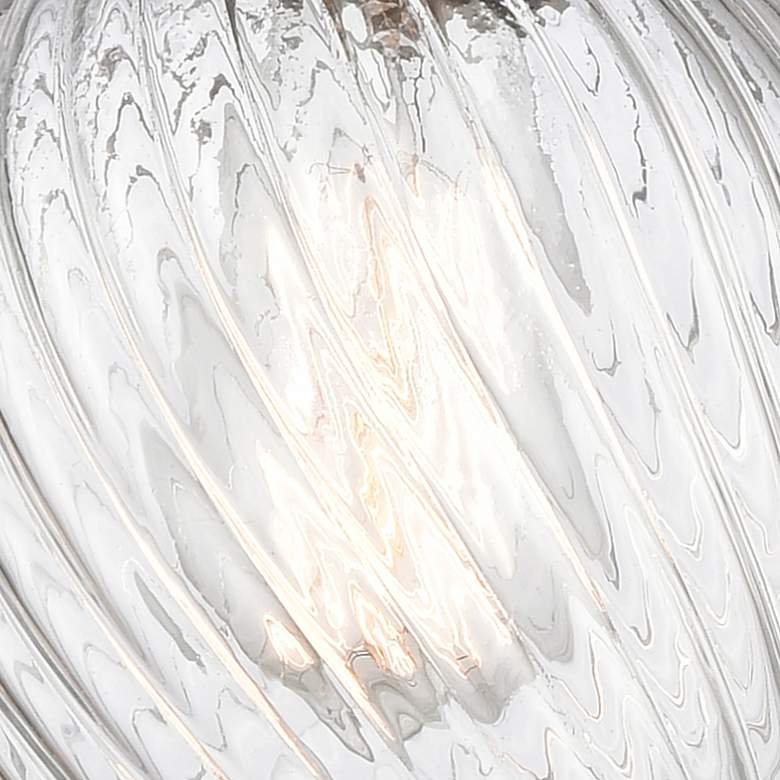 Image 4 Edison Salina 5" Brushed Nickel Corded Mini Pendant w/Spiral Fluted Sh more views