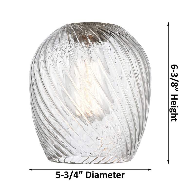 Image 6 Edison Salina 5" Brushed Nickel Corded Mini Pendant w/Spiral Fluted Sh more views