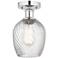 Edison Salina 5" Chrome Semi Flush Mount w/ Clear Spiral Fluted Shade