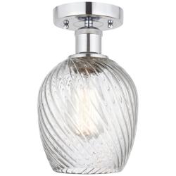 Edison Salina 5" Chrome Semi Flush Mount w/ Clear Spiral Fluted Shade