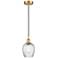 Edison Salina 5" Gold Corded Mini Pendant w/ Clear Spiral Fluted Shade